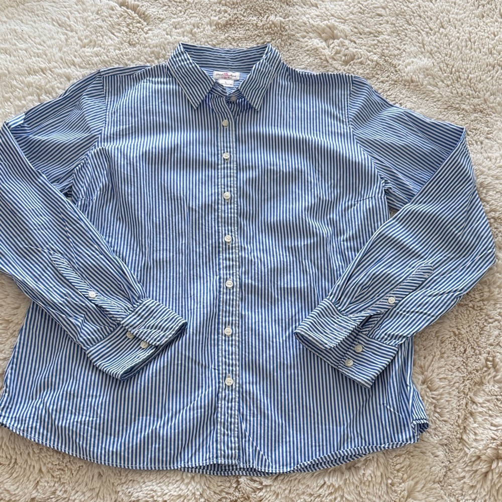 J. Crew Haberdashery Blue Stripe Button Down Shirt